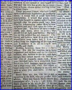 Rare CONFEDERATE Houston TX Texas with Jefferson Davis Civil War 1864 Newspaper