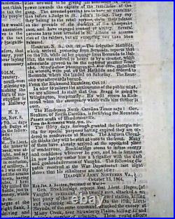 Rare CONFEDERATE Houston TX Texas with Jefferson Davis Civil War 1864 Newspaper