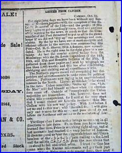 Rare CONFEDERATE Houston TX Texas with Jefferson Davis Civil War 1864 Newspaper