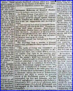 Rare CONFEDERATE Memphis TN Tennessee in GRENADA MS Civil War 1863 Old Newspaper