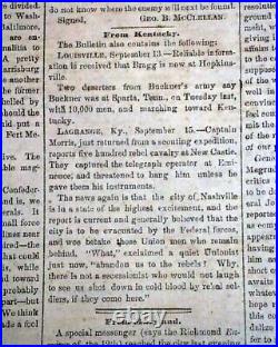 Rare CONFEDERATE Memphis TN Tennessee in GRENADA MS Civil War 1863 Old Newspaper