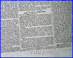 Rare CONFEDERATE Memphis TN Tennessee in JACKSON MS Civil War 1862 Old Newspaper