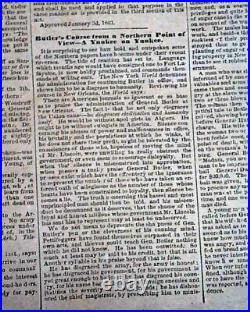 Rare CONFEDERATE Memphis TN Tennessee in JACKSON MS Civil War 1863 Old Newspaper