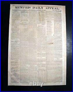 Rare CONFEDERATE Memphis TN Tennessee in JACKSON MS Civil War 1863 Old Newspaper