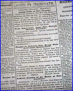 Rare CONFEDERATE Memphis TN Tennessee in JACKSON MS Civil War 1863 Old Newspaper