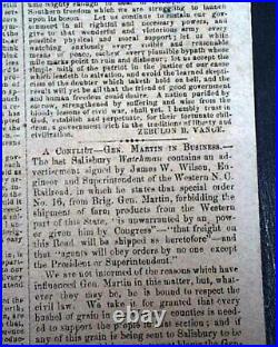 Rare CONFEDERATE Raleigh NC North Carolina CIVIL WAR Nearing End 1864 Newspaper