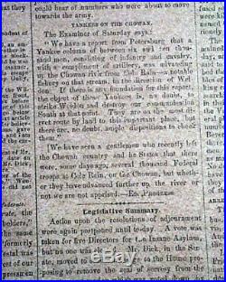 Rare CONFEDERATE Raleigh NC North Carolina CIVIL WAR Nearing End 1865 Newspaper