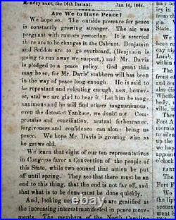 Rare CONFEDERATE Raleigh NC North Carolina Final Months CIVIL WAR 1865 Newspaper