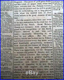Rare CONFEDERATE Richmond VA Virginia Civil War 1861 Newspaper re. The Future