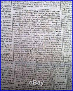 Rare CONFEDERATE Richmond VA Virginia Civil War 1861 Newspaper with Belmont MO