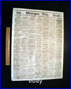 Rare CONFEDERATE Wilmington NC North Carolina CIVIL WAR Start 1861 Old Newspaper