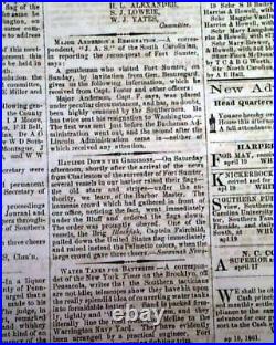 Rare CONFEDERATE Wilmington NC North Carolina CIVIL WAR Start 1861 Old Newspaper