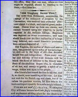 Rare CONFEDERATE Wilmington NC North Carolina CIVIL WAR Start 1861 Old Newspaper