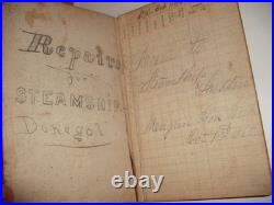 Rare Civil War Repair Book for Captured Confederate Steamship USS Donegal