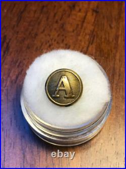 Rare Confederate A Artillery Cuff Button Tice CSA 208 As. 1 Alberts CS 104