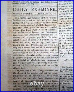 Rare Confederate Capital Fall of Fort Donelson Tennessee1862 Civil War Newspaper