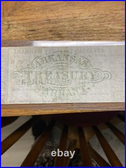 Rare Confederate Civil War Currency 1864 $2 Arkansas Treasury Warrant Seal