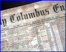 Rare Confederate Columbus GA Muscogee County Georgia 1862 Civil War Newspaper