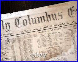 Rare Confederate Columbus GA Muscogee County Georgia 1862 Civil War Newspaper