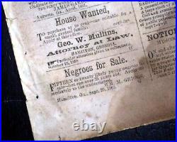 Rare Confederate Columbus GA Muscogee County Georgia 1862 Civil War Newspaper