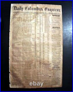 Rare Confederate Columbus GA Muscogee County Georgia 1862 Civil War Newspaper