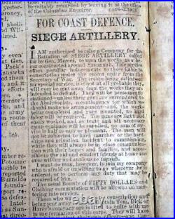 Rare Confederate Columbus GA Muscogee County Georgia 1862 Civil War Newspaper