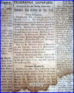 Rare Confederate Columbus GA Muscogee County Georgia 1862 Civil War Newspaper