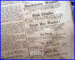 Rare Confederate Columbus GA Muscogee County Georgia 1862 Civil War Newspaper