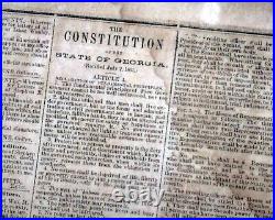 Rare Confederate Columbus GA Muscogee County Georgia 1862 Civil War Newspaper