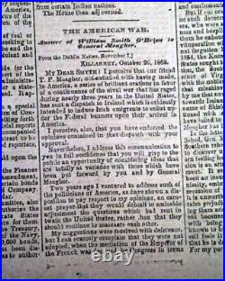 Rare Confederate Guerrilla John Hunt Morgan Escapes 1864 Civil War Newspaper