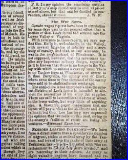 Rare Confederate Guerrilla John Hunt Morgan Escapes 1864 Civil War Newspaper