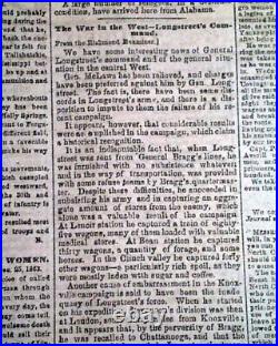 Rare Confederate Guerrilla John Hunt Morgan Escapes 1864 Civil War Newspaper