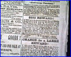 Rare Confederate Guerrilla John Hunt Morgan Escapes 1864 Civil War Newspaper