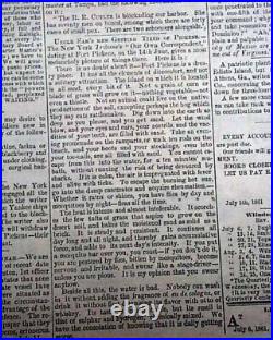 Rare Confederate Port City of Wilmington North Carolina Civil War 1861 Newspaper