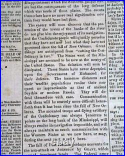 Rare Confederate Post Battle of Gettysburg & More 1863 Civil War South Newspaper