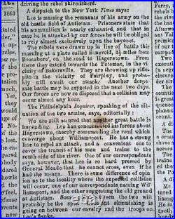 Rare Confederate Post Battle of Gettysburg & More 1863 Civil War South Newspaper