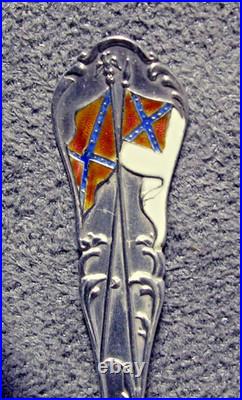 Rare Confederate States Of America Souvenir Sterling Southern Cross Spoon