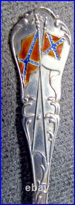 Rare Confederate States Of America Souvenir Sterling Southern Cross Spoon
