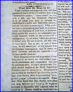 Rare Confederate Wilmington NC North Carolina Civil War Start 1861 old Newspaper