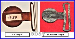 Rare-Confederate or Militia tongue from a 2-piece buckle, dug Ft. Mahone, 1950s