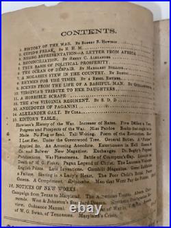 Rare Historical 1865 Southern Literary Messenger Civil War Confederate Era