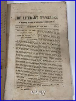 Rare Historical 1865 Southern Literary Messenger Civil War Confederate Era