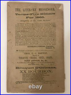 Rare Historical 1865 Southern Literary Messenger Civil War Confederate Era