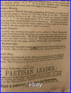 Rare Historical 1865 Southern Literary Messenger Civil War Confederate Era