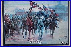 Rare Legends In Gray by Mort Kunstler Framed Print w Confederate $5 Bill