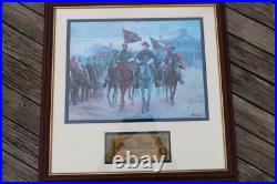 Rare Legends In Gray by Mort Kunstler Framed Print w Confederate $5 Bill