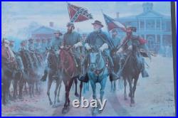 Rare Legends In Gray by Mort Kunstler Framed Print w Confederate $5 Bill