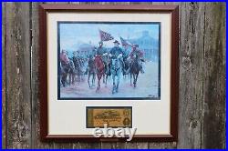 Rare Legends In Gray by Mort Kunstler Framed Print w Confederate $5 Bill