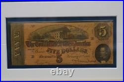 Rare Legends In Gray by Mort Kunstler Framed Print w Confederate $5 Bill