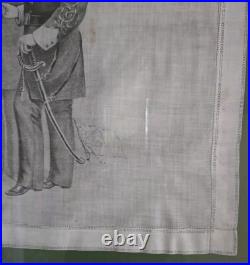 Rare Museum Quality Civil War Hankerchief, Confederate Generals, Our Heroes